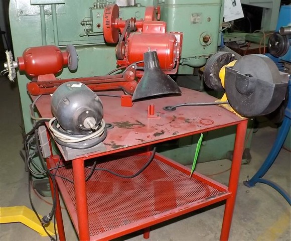 WORK CENTER ... w/ (4) PEDESTAL GRINDERS